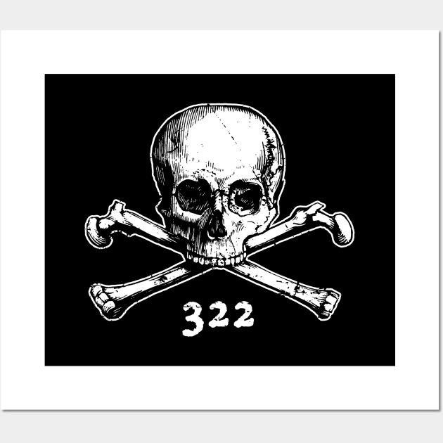 Skull and Crossbones 322 Secret Illuminati Society Wall Art by Kushteez